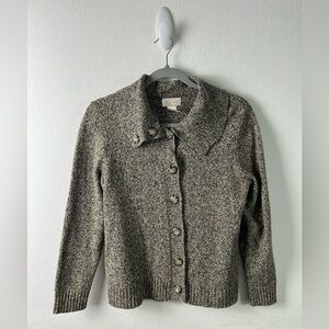 Studio Works Brown Black Sweater Cardigan Top Fall Winter Office